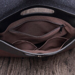 Cayman Leather Envelope Clutch // Coffee