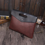 Cayman Leather Envelope Clutch // Coffee