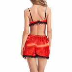 Bra + Shorty Sleeping Set // 2-Piece Set // Red (M)