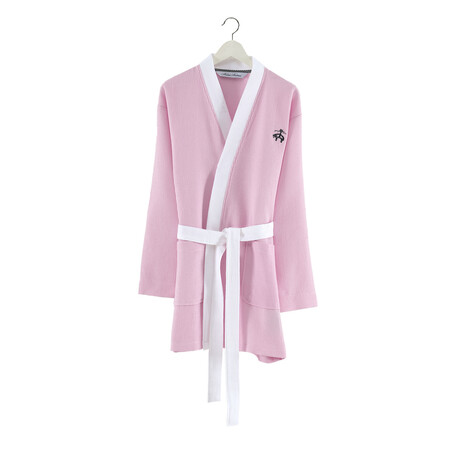 Brooks Brothers Waffle Kimono Bathrobe // Pink