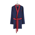 Brooks Brothers Waffle Kimono Bathrobe // Navy