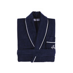 Brooks Brothers Waffle Terry Bathrobe // Navy