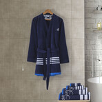 Brooks Brothers Nautical Blanket Stripe Bathrobe // Navy