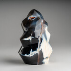 Genuine Polished Blue Chalcedony Orca Stone Flame Freeform