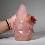 Genuine Polished Rose Quartz Flame Freeform From Brazil