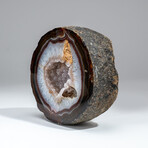 Genuine Banded Agate Druzy Quartz Geode From Brazil