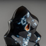 Genuine Polished Blue Chalcedony Orca Stone Flame Freeform