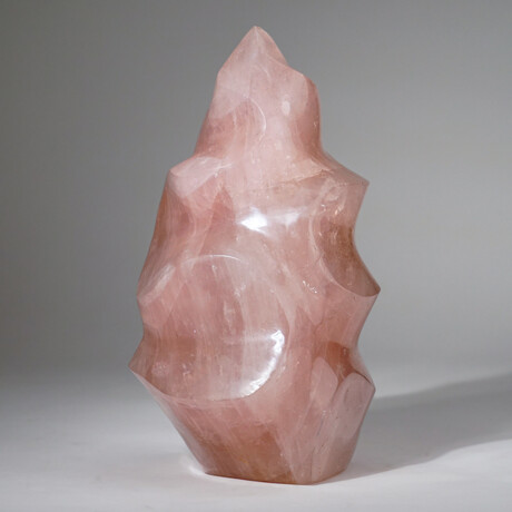 Genuine Polished Rose Quartz Flame Freeform From Brazil