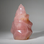 Genuine Polished Rose Quartz Flame Freeform From Brazil