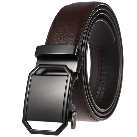 CEAUTB3 Automatic Leather Belt // Black Buckle + Brown Belt