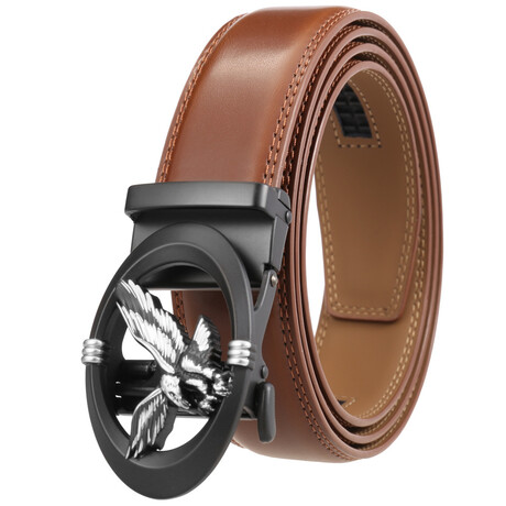 CEAUTB39 Automatic Leather Belt // Multicolor Buckle + Brown Belt