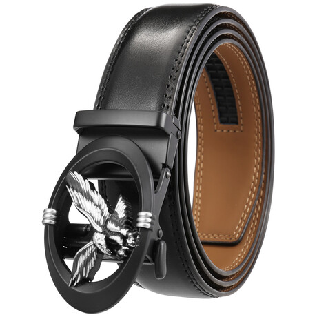 CEAUTB29 Automatic Leather Belt // Multicolor Buckle + Black Belt