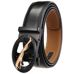 CEAUTB36 Automatic Leather Belt // Multicolor Buckle + Black Belt