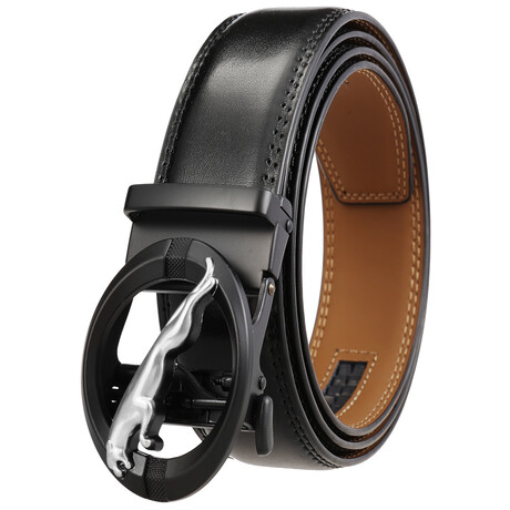 CEAUTB24 Automatic Leather Belt // Multicolor Buckle + Black Belt