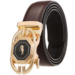 CEAUTB10 Automatic Leather Belt // Multicolor Buckle + Brown Belt