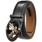 CEAUTB32 Automatic Leather Belt // Multicolor Buckle + Black Belt