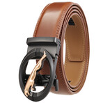 CEAUTB31 Automatic Leather Belt // Multicolor Buckle + Brown Belt