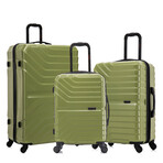 InUSA Aurum Lightweight Hardside Spinner 3 Piece Luggage Set  20"/24"/28" (Green)