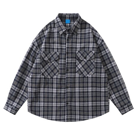 Plaid Shirt Jacket // Dark Gray (XS)