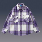 Plaid Shirt Jacket // Purple (2XL)