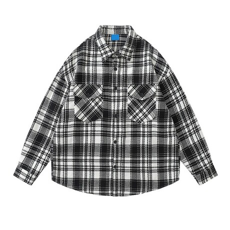 Plaid Shirt Jacket // Black (XS)