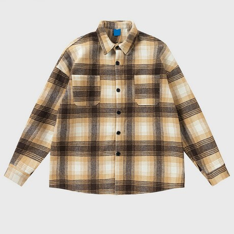 Plaid Shirt Jacket V2 // Yellow (XS)