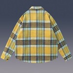 Plaid Shirt Jacket // Yellow + Blue (S)