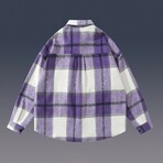 Plaid Shirt Jacket // Purple (2XL)