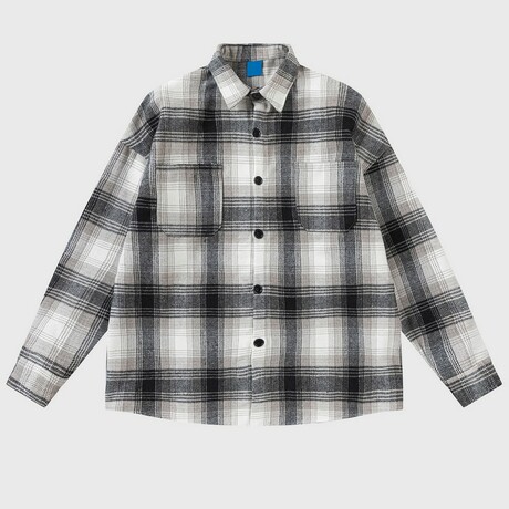 Plaid Shirt Jacket // Gray (XS)