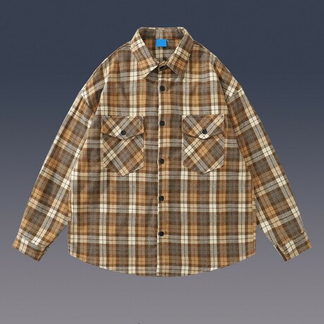 Plaid Shirt Jacket V1 // Yellow (XS)