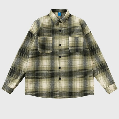 Plaid Shirt Jacket V2 // Green (XS)