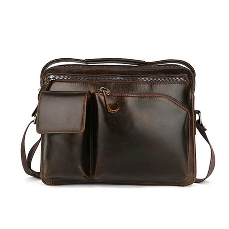 056 Messenger Leather Bag // Brown