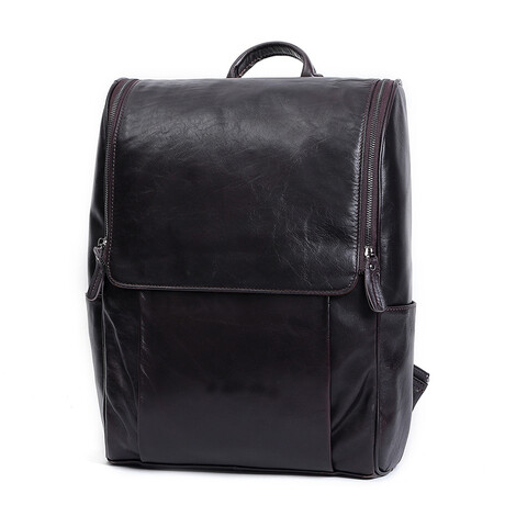 044 Backpack Leather Bag // Black