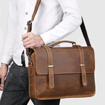 067 Messenger Leather Bag // Tan