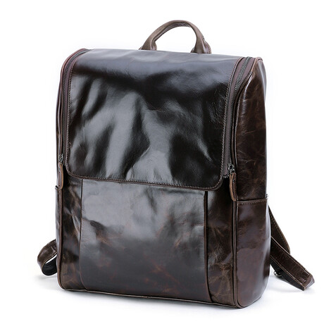 043 Backpack Leather Bag // Brown