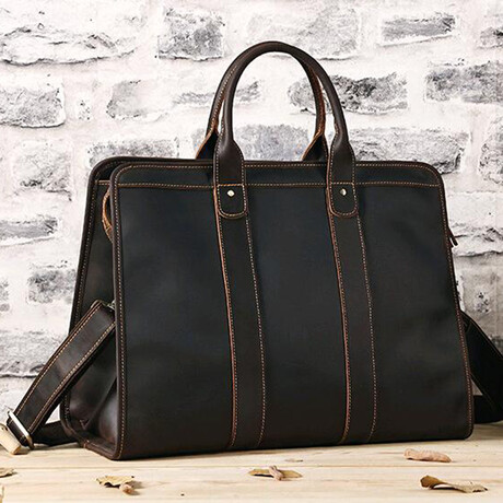 055 Tote Leather Bag // Dark Brown
