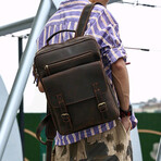 064 Backpack Leather Bag // Dark Brown