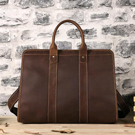 054 Tote Leather Bag // Brown