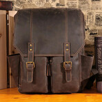 074 Backpack Leather Bag // Brown