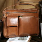 057 Messenger Leather Bag // Tan