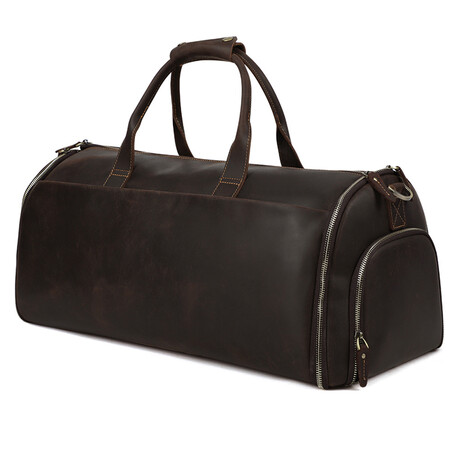 058 Duffel Leather Bag // Dark Brown
