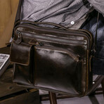 056 Messenger Leather Bag // Brown