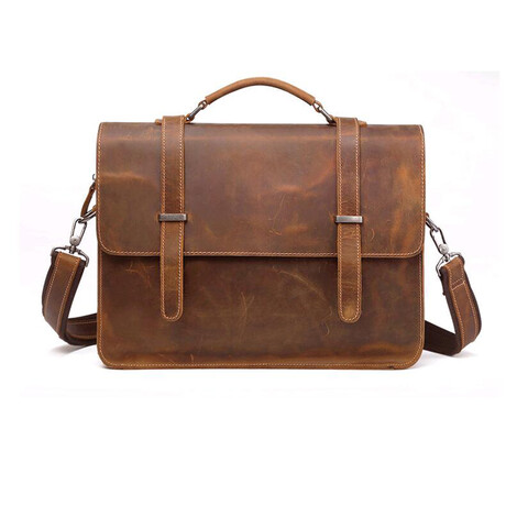 067 Messenger Leather Bag // Tan