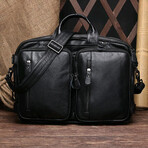 051 Messenger Leather Bag // Black