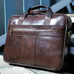 042 Messenger Leather Bag // Brown