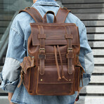 063 Backpack Leather Bag // Brown