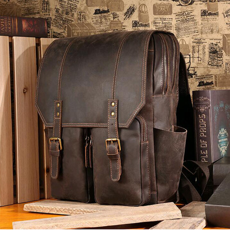 074 Backpack Leather Bag // Brown