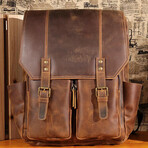 073 Backpack Leather Bag // Tan