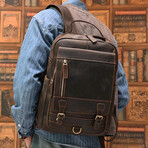 041 Backpack Leather Bag // Brown