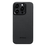 PITAKA MagEZ Case 4 // Black/Grey Twill // 600D (iPhone 15)